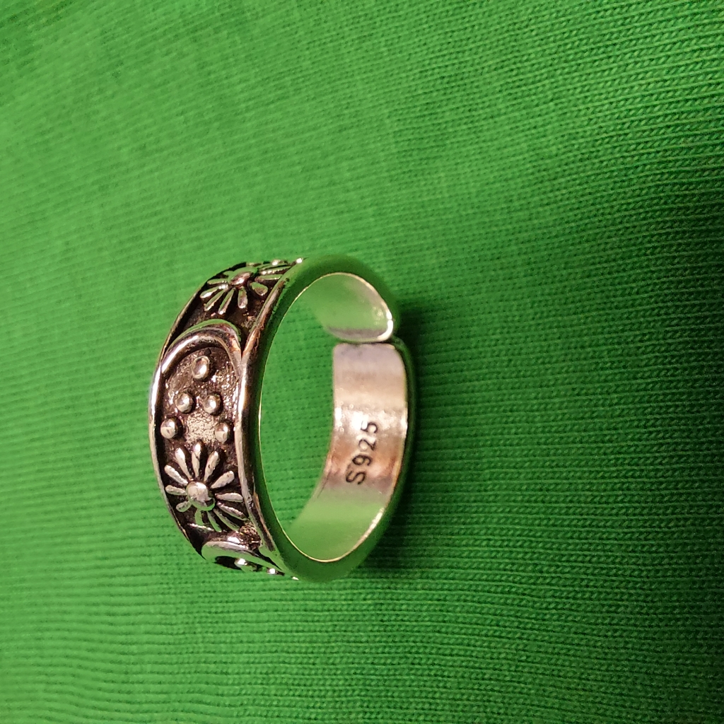 Adjustable Flower Moon Ring